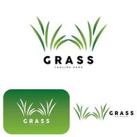 Green Grass Logo Design, Farm Landscape Illustration, Natural Scenery Vector