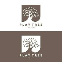 Tree Logo Design, Playground Vector, Education Tree Icon vector