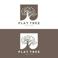 Tree Logo Design, Playground Vector, Education Tree Icon vector