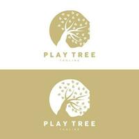 Tree Logo Design, Playground Vector, Education Tree Icon vector