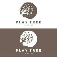 Tree Logo Design, Playground Vector, Education Tree Icon vector