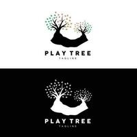 árbol logo diseño, patio de recreo vector, educación árbol icono vector