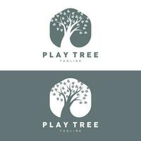 Tree Logo Design, Playground Vector, Education Tree Icon vector