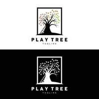 Tree Logo Design, Playground Vector, Education Tree Icon vector