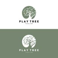 Tree Logo Design, Playground Vector, Education Tree Icon vector