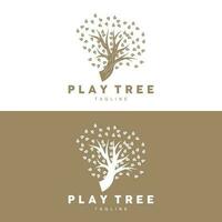 Tree Logo Design, Playground Vector, Education Tree Icon vector