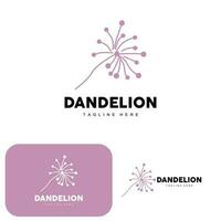 Dandelion Logo, Vector Plant Dandelion flower, Design Icon Template