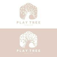 Tree Logo Design, Playground Vector, Education Tree Icon vector