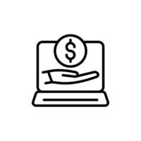 Online Money Donation icon in vector. Illustration vector