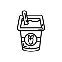yogur icono en vector. ilustración vector