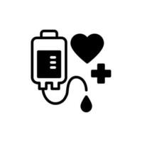 sangre donación icono en vector. ilustración vector