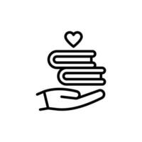 Book Donation icon in vector. Illustration vector