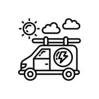 Solar Powered Van icon in vector. Illustration vector