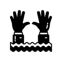 Drowning icon in vector. Illustration vector