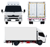 Front ,behind and side view white truck png
