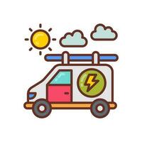 solar motorizado camioneta icono en vector. ilustración vector