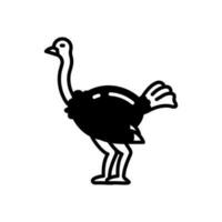 Ostrich icon in vector. Illustration vector