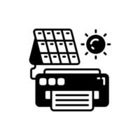 Solar Powered Printer icon in vector. Illustration vector