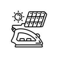Solar Powered Iron icon in vector. Illustration vector