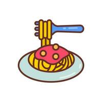 Pasta icon in vector. Illustration vector