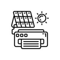 Solar Powered Printer icon in vector. Illustration vector