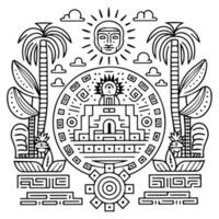 Aztec Mayan totem tattoo vector icon