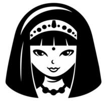 cleopatra el reina de antiguo Egipto, icono vector, linda dibujos animados. vector