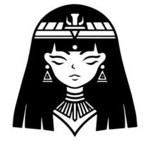 cleopatra el reina de antiguo Egipto, icono vector, linda dibujos animados. vector