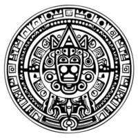 maya azteca tótem tatuaje vector icono