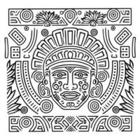 Aztec Mayan totem tattoo vector icon