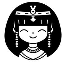 cleopatra el reina de antiguo Egipto, icono vector, linda dibujos animados. vector