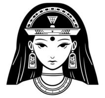 cleopatra el reina de antiguo Egipto, icono vector, linda dibujos animados. vector