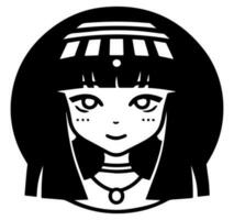 cleopatra el reina de antiguo Egipto, icono vector, linda dibujos animados. vector