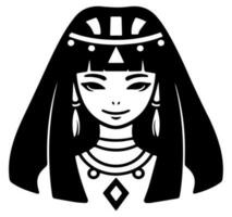 cleopatra el reina de antiguo Egipto, icono vector, linda dibujos animados. vector