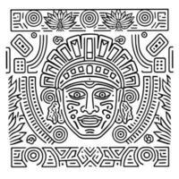 Aztec Mayan totem tattoo vector icon