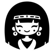 Cleopatra the queen of ancient Egypt, icon vector, cute cartoon. vector