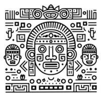 Aztec Mayan totem tattoo vector icon