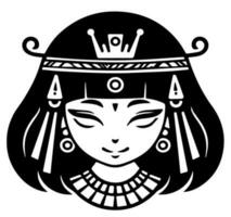 cleopatra el reina de antiguo Egipto, icono vector, linda dibujos animados. vector