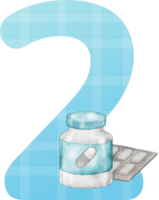 Alphabet and numbers Nurse watercolor png