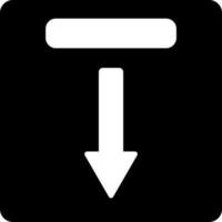 glifo icono o símbolo de importar entrega parcela. vector