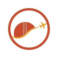 Cricket travel logo design template. vector