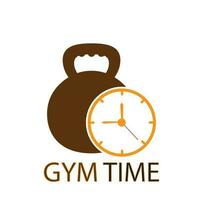 Gym Time Logo Template Design Vector, Emblem, Design Concept, Creative Symbol, Icon vector