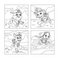 Cute Dog Patrol Coloring Pages vector