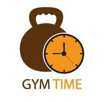 Gym Time Logo Template Design Vector, Emblem, Design Concept, Creative Symbol, Icon vector