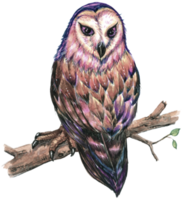 hibou aquarelle animal faune oiseau animal png