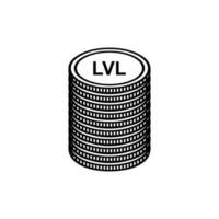 Latvia Currency Symbol, Latvian Lats Icon, LVL Sign. Vector Illustration