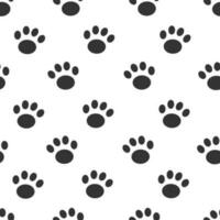 Vector seamless pattern with animal's paws in cartoon style in white background