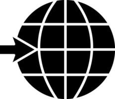 Flat style globe with arrow icon. vector
