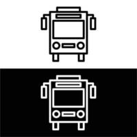 Bus Line Vector Icon on white and black background