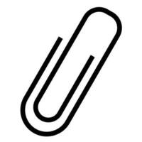 Black isolated icon of paper clip on white background. Silhouette of paper clip. Flat design. vector